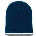 Opromo Blank Heavy Beanie Stripe Cap, One size